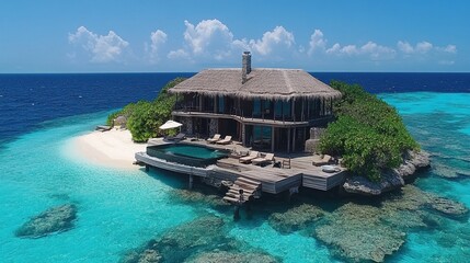 Landscape Drone View of Maldives