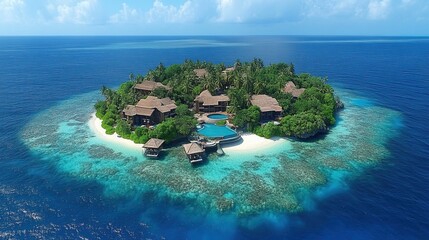 Landscape Drone View of Maldives