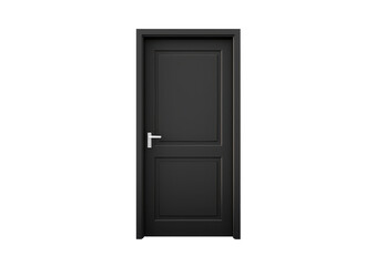 closed black door isolated on white or transparent png