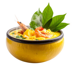 Amazonian Tacac&aacute; in Gourd Bowl: Floating Jambu Leaves in Tucupi Broth