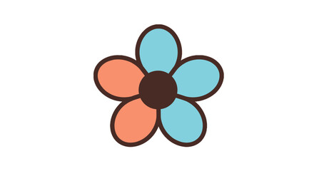 Colorful flower illustration in soft pastel tones  