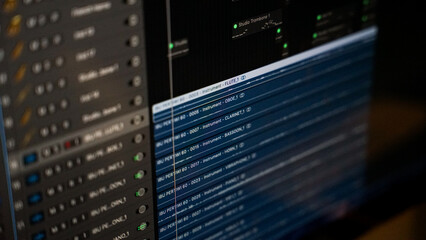 Close-Up of Digital Audio Workstation with Instrument Layers