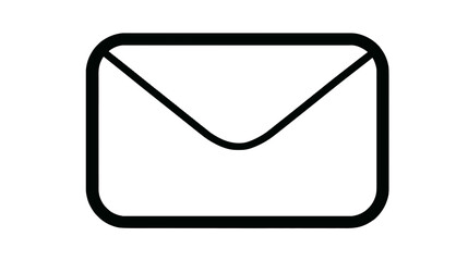 Simple black outline of an envelope icon on white background  