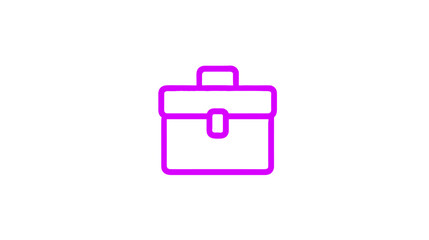 Purple briefcase icon on a white background  