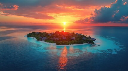 Landscape Drone View of Maldives