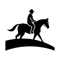 Fototapeta premium Equestrian sport horse riding silhouette art