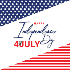 Obraz premium happy 4th of july independence day design with stars and stripes on white background for patriotic greeting 