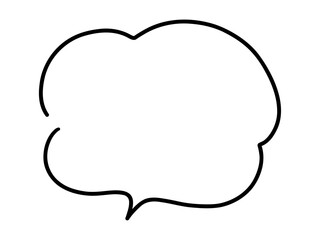 手書きの吹き出しのベクターイラスト。単品、フレーム、シンプル、ふきだし	
