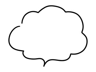 手書きの吹き出しのベクターイラスト。単品、フレーム、シンプル、ふきだし	
