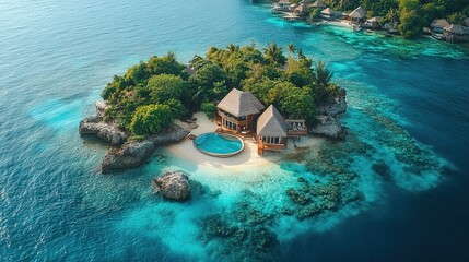 Landscape Drone View of Maldives