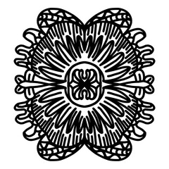 Detailed Floral Mandala Line Art Vector Ornament