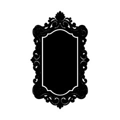 Ornate vintage frame decorative element silhouette