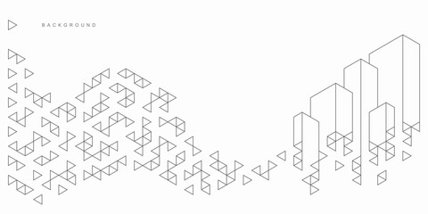 Abstract architectural construction. Geometric technological background.