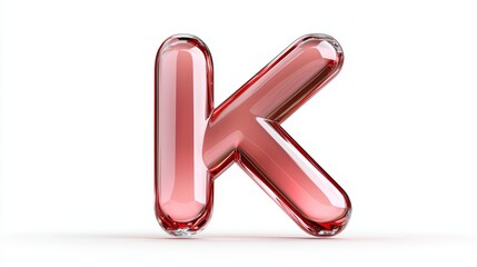 Vivid red letter k on white background striking graphic design element bold