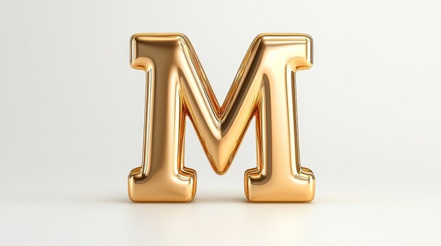 Gold letter m on white background luxurious and elegant design for modern branding graphic art - Powered by Adobe