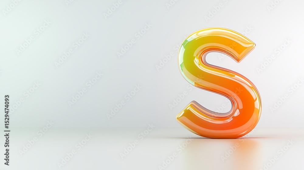 Poster striking 3d letter s on white background modern and minimalist design element for visual communicati