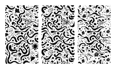 whimsical abstract cosmic doodle pattern