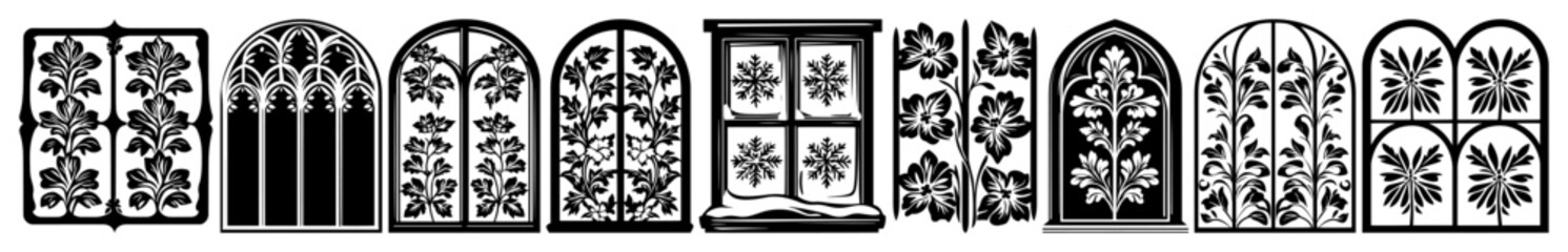decorative vintage floral window designs