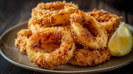 Calamari rings. deep fried squid rings