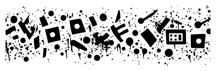 grunge geometric symbol ink splatter pattern