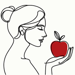 Woman holding apple