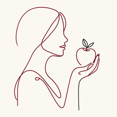 Woman holding apple