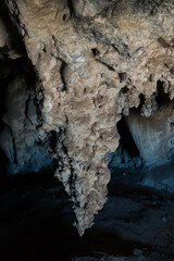 Djara Cave in Egypt with impressive stalagmites and natural rock formations. A hidden geological...
