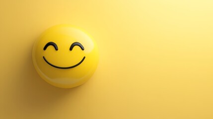 Smiling face on vibrant yellow background symbol of happiness joy and positivity