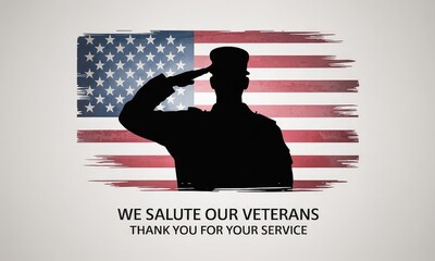 Saluting soldier american flag background patriotism military veterans