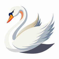 Elegant swan illustration on a clean white background perfect for logos designs and creative projects