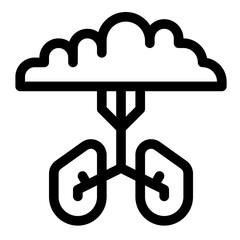 Icono de pulmón árbol. Salud respiratoria, oxígeno natural y medioambiente. Ilustración vectorial