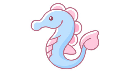 Charming and Expressive Seahorse Logo Icon with Curled Tail and Stylized Graceful Body Form