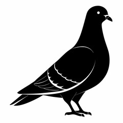 Pigeon Silhouette Vector Illustration on White Background Minimalist Bird Design for Graphic Design Projects and Creative