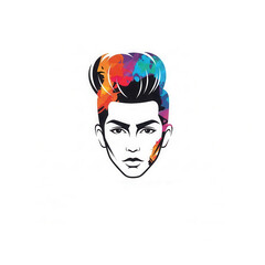 Colorful abstract portrait of fashionable hairstyle