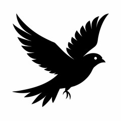 Finch flying silhouette vector illustration on a clean white background ideal for various creative projects and