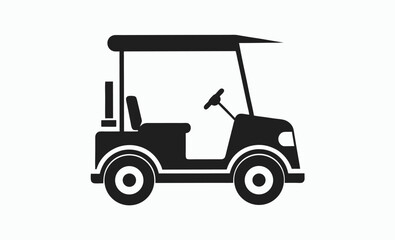 Golf cart icon, vehicle silhouette vector, transport illustration, electric buggy design, black shape graphic, golf cart icon 
