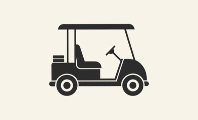 Fototapeta premium Golf cart icon, vehicle silhouette vector, transport illustration, electric buggy design, black shape graphic, golf cart icon 
