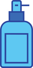 Obraz premium Blue perfume bottle vector illustration on transparent background.