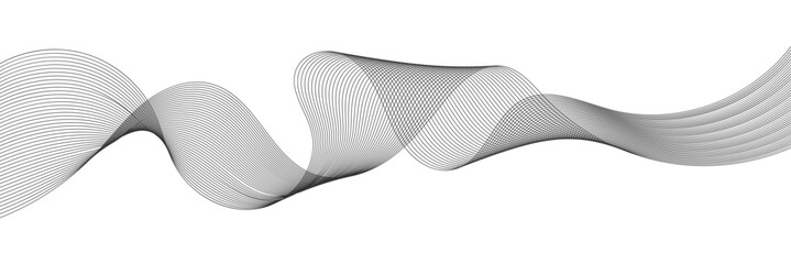 Thin line wavy abstract background. abstract black curved lines design suitable for background. Technology, data science, geometric border pattern. Curved wavy line, smooth stripe. Vector illustrator
