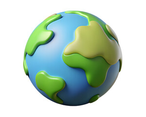 3d earth globe on white background
