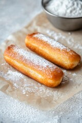 Delicious Cream-Filled Snack Cakes with Powdered Sugar Coating