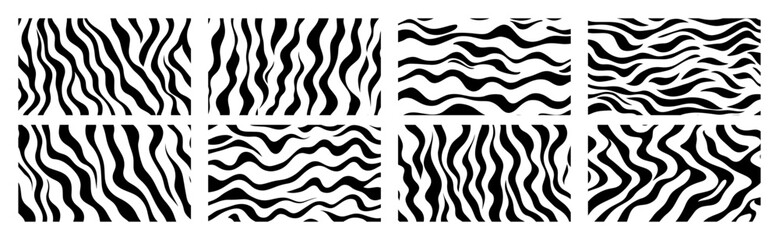 stylized animal skin stripe pattern set