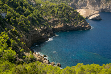Beautiful wild beach of Es Portitxol on the island of Ibiza