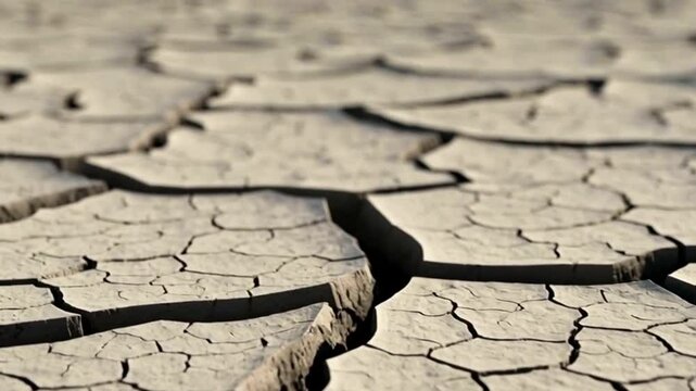 The texture of the parched and cracked land