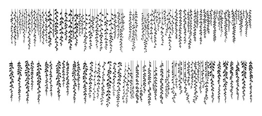 hanging foliage silhouette vector set © Aisha Kudorova