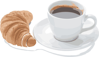 cup of coffee and croissant
