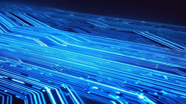 Future Blue Technology Circuit Shuttle through