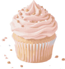 cupcake with pink icing