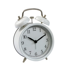 White alarm clock on transparent background