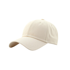 Fototapeta premium Simple light beige baseball cap mockup isolated transparent background alpha channel